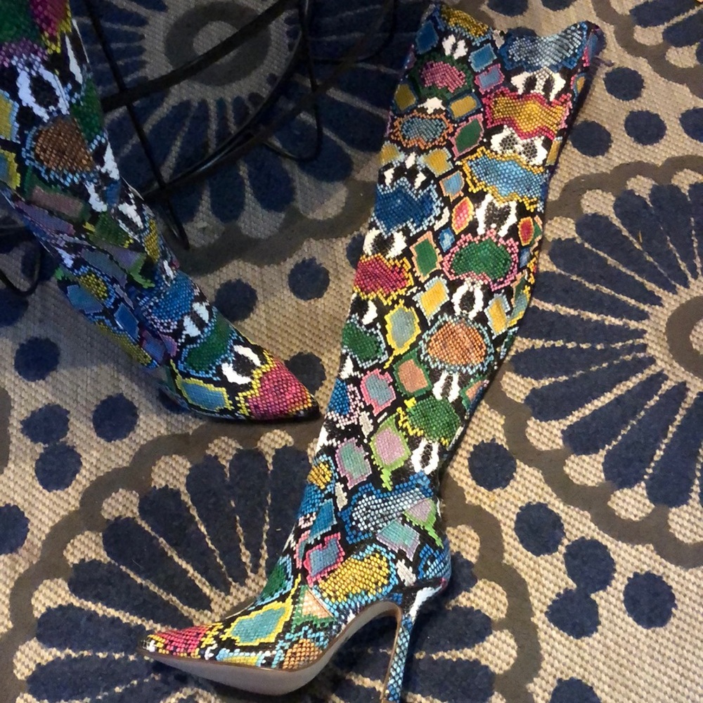 Steve Madden Snake Print Thigh Highs